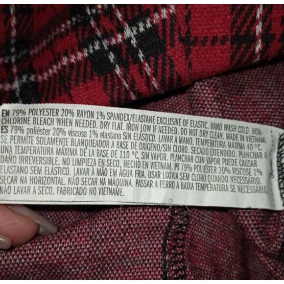 FOREVER 21 RED PLAID PANTS SZ.M EUC. - Picture 6 of 6